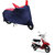 AutoRetail Two Wheeler Polyster Cover for TVS Scooty Pep + with Mirror Pocket (Red and Blue Color)