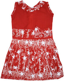 Flora's Self Design Cotton Frocks For Girls
