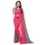 SOFTIEONS E-COMMERCE Sarees Floral Print Pink And Grey  Coloured Georgette Fashion Casual wear Women's Saree/Sari With Blouse Piece.