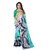SOFTIEONS E-COMMERCE Sarees Floral Print Multicolor And Turquoise  Coloured Georgette Fashion Casual wear Women's Saree/Sari With Blouse Piece.