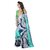 SOFTIEONS E-COMMERCE Sarees Floral Print Multicolor And Turquoise  Coloured Georgette Fashion Casual wear Women's Saree/Sari With Blouse Piece.