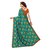 SOFTIEONS E-COMMERCE Sarees Floral Print Turquoise And Orange  Coloured Crepe Traditional Party Wear Women's Saree/Sari With Blouse Piece.