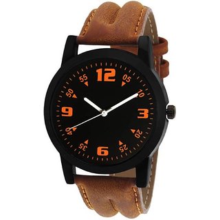 HRV latest chronograph pattern attractive Brown genuine leather belt watch for Men