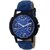 HRV HRV latest chronograph pattern attractive blue genuine leather belt watch for Men