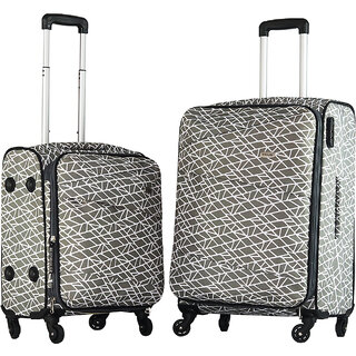 Timus Indigo Spinner Beige 4 Wheel Strolley Suitcase For Travel Set of 2 Expandable  Cabin and Check-in Luggage - 24 inch (Beige)