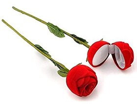 Velvet Red Rose Jewellery Ring Box (Gift, Engagement) Without Ring-2 PC