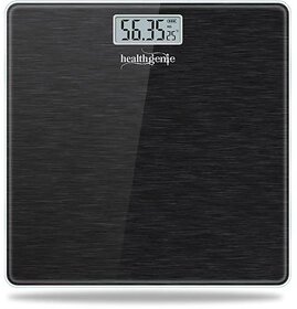 Healthgenie Electronic Digital Weighing Machine Bathroom Personal Weighing Scale, Max Weight  180 Kgs Weighing Scale (Brushed Black).