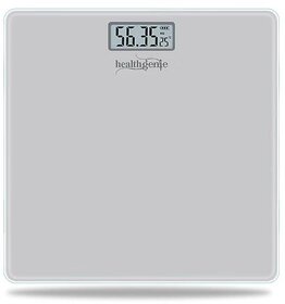 Healthgenie Electronic Digital Weighing Machine Bathroom Personal Weighing Scale, Max Weight  180 Kgs, Weighing Scale (Silver).