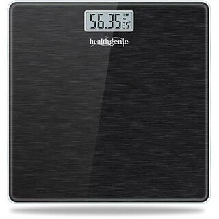Healthgenie Electronic Digital Weighing Machine Bathroom Personal Weighing Scale, Max Weight  180 Kgs Weighing Scale (Brushed Black).