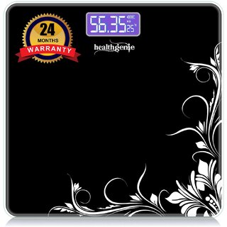 Healthgenie Electronic Digital Weighing Machine Bathroom Personal Weighing Scale, Max Weight  180 Kgs, Weighing Scale (Black Pattern).