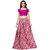 Saadhvi Cream and Pink Bangalore Satin Printed Lehenga
