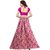 Saadhvi Cream and Pink Bangalore Satin Printed Lehenga