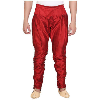 DISONE Red Silk Harem Pant for Men