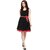Saadhvi Black and Red Georgette Semi Stitched Plain Western Wear Dress