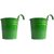 Skycandle Hanging Planters for Plants  Railing Flower pots  for Balcony  Garden Planters Wall Fence  Green (Pack of