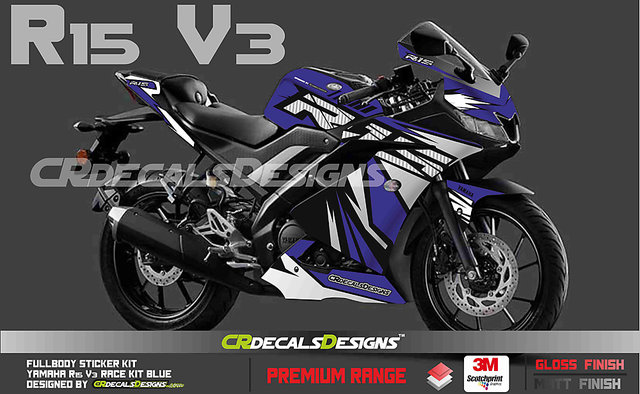 Buy CR Decals YAMAHA R15 V3 Full Body Wrap/Custom Decals/Stickers RACE ...