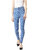 Miss Chase  Women's Blue Skinny High Rise Distressed Regular Length Denim Jeans