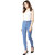 Miss Chase  Women's Blue Skinny High Rise Distressed Regular Length Denim Jeans