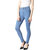 Miss Chase  Women's Blue Skinny High Rise Distressed Regular Length Denim Jeans