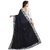 Bolly lounge women's flower velvet and net black saree