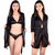 Senslife Women Solid Lingerie Set With Robe