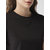 Zooks Women Black Solid Round Neck Crop Top
