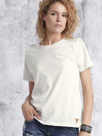 Zooks Women White Solid Round Neck T-shirt