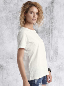 Zooks Women White Solid Round Neck T-shirt
