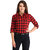 Vivient Women Red Black Check Printed Cotton Shirt