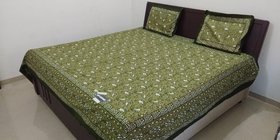 Badmer Print 100 cotton king size double bedsheet with 2 Pillow cover
