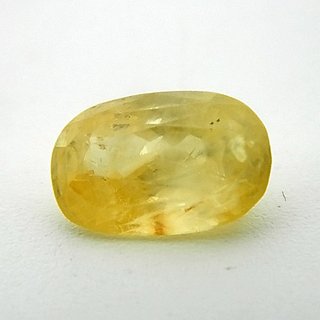 Pukhraj Stone 8.25 Lab Certified Yellow Sapphire Gemstone for Unisex By Ceylonmine