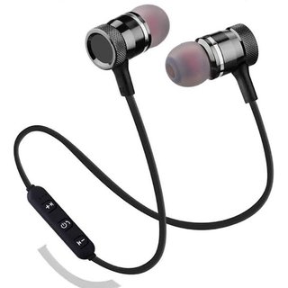 Wireless Sports Bluetooth Magnet Earphone Hand-free Headphone for All Smartphone (Black)