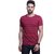 Odoky Maroon Printed Cotton Round Neck Casual T-Shirt For Men NR