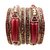 Chudi Bazaar 2 kada 4 chudi set gold and white and brown with curve tablet and Moti