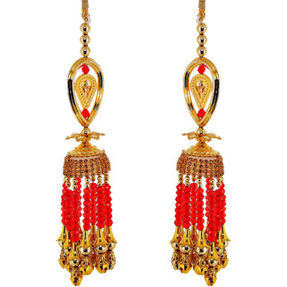 Lucky Jewellery Traditional Golden Red color gold plated kalira/kaleeray for women's and girls (264-N1K1-543-LCT-RED).