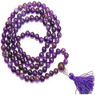 Unheated  Untreated Jamuniya/Amethyst Mala For Unisex By CEYLONMINE