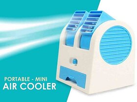 UKANI USB and Battery Powered Mini Portable Dual Blower Desk Table Air Cooler Fan