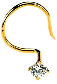 Diamond Nosepin in Yellow Gold Plated nosepin by CEYLONMINE