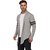 Paddle Up Light Grey Solid Cotton Shrug for Men