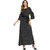 Code Yellow Women's Flounce Sleeve Tie Waist Black Polka Dot Print Longline Dress