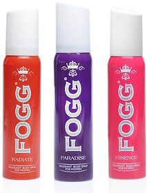 Fogg Radiate, Paradice  Essence Body Spray For WoMen(pack of 3 pcs.)